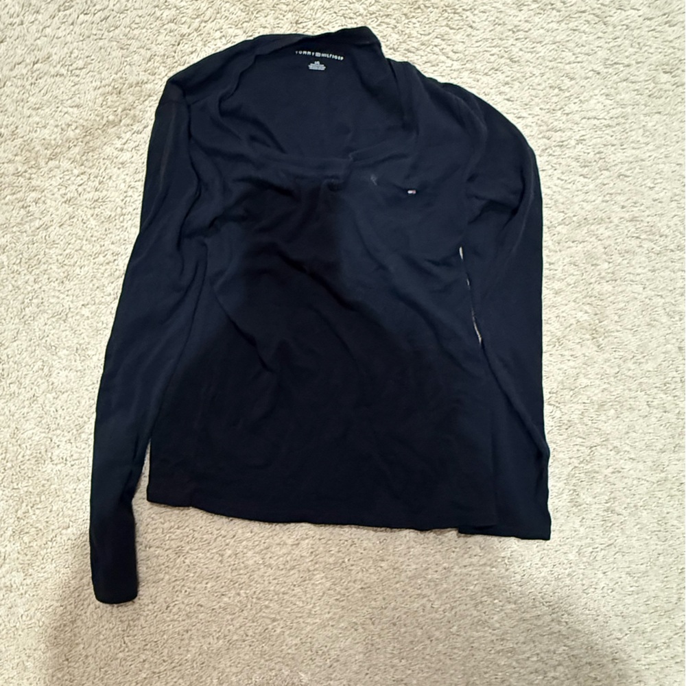 tommy hilfiger long sleeve navy blue